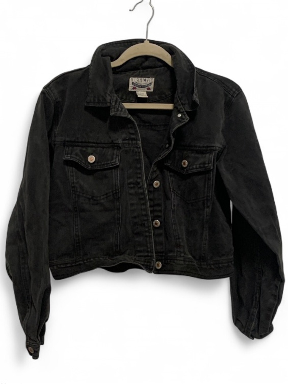 Y2K Highway Black Denim Cropped Jacket